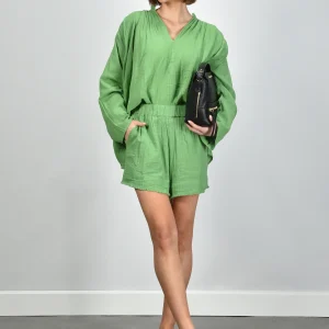 Sea Me Happy short Moby Wrinkled Cotton matcha