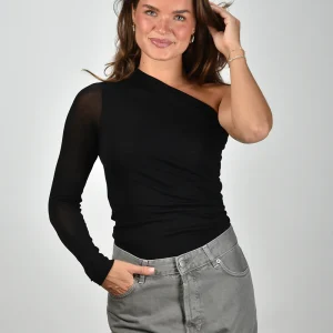 Sea Me Happy top Rocco One Sleeve Soft Touch black