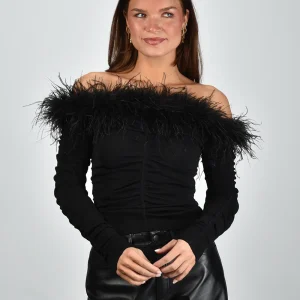 Self Portrait top RS26-011T-B black