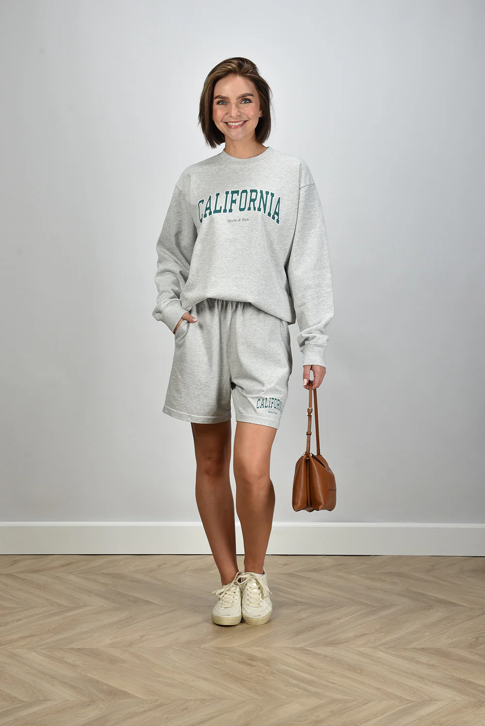 Sporty & Rich short California SH039622501GY03 heather gray