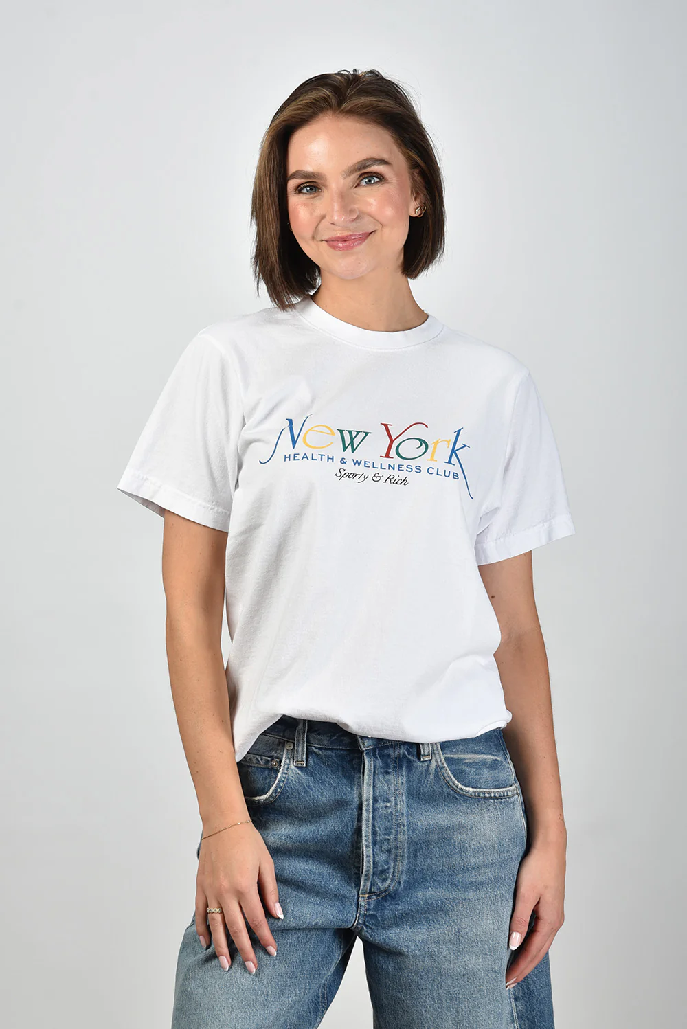 Sporty & Rich t-shirt NY 94 TO043622034WH57 white/ruby/alpine/paris blue - Afbeelding 2
