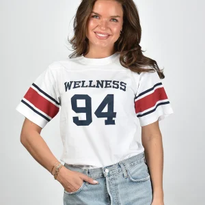 Sporty & Rich t-shirt Wellness 94 Rugby TO039606037WH41 white/ruby/dark navy