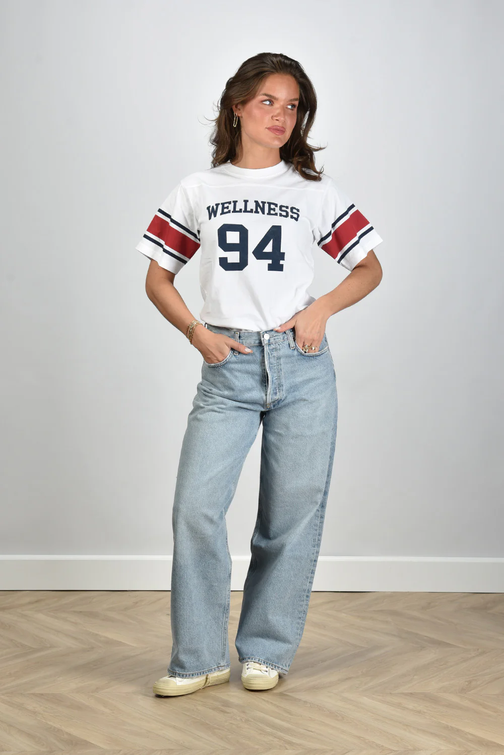 Sporty & Rich t-shirt Wellness 94 Rugby TO039606037WH41 white/ruby/dark navy - Afbeelding 3