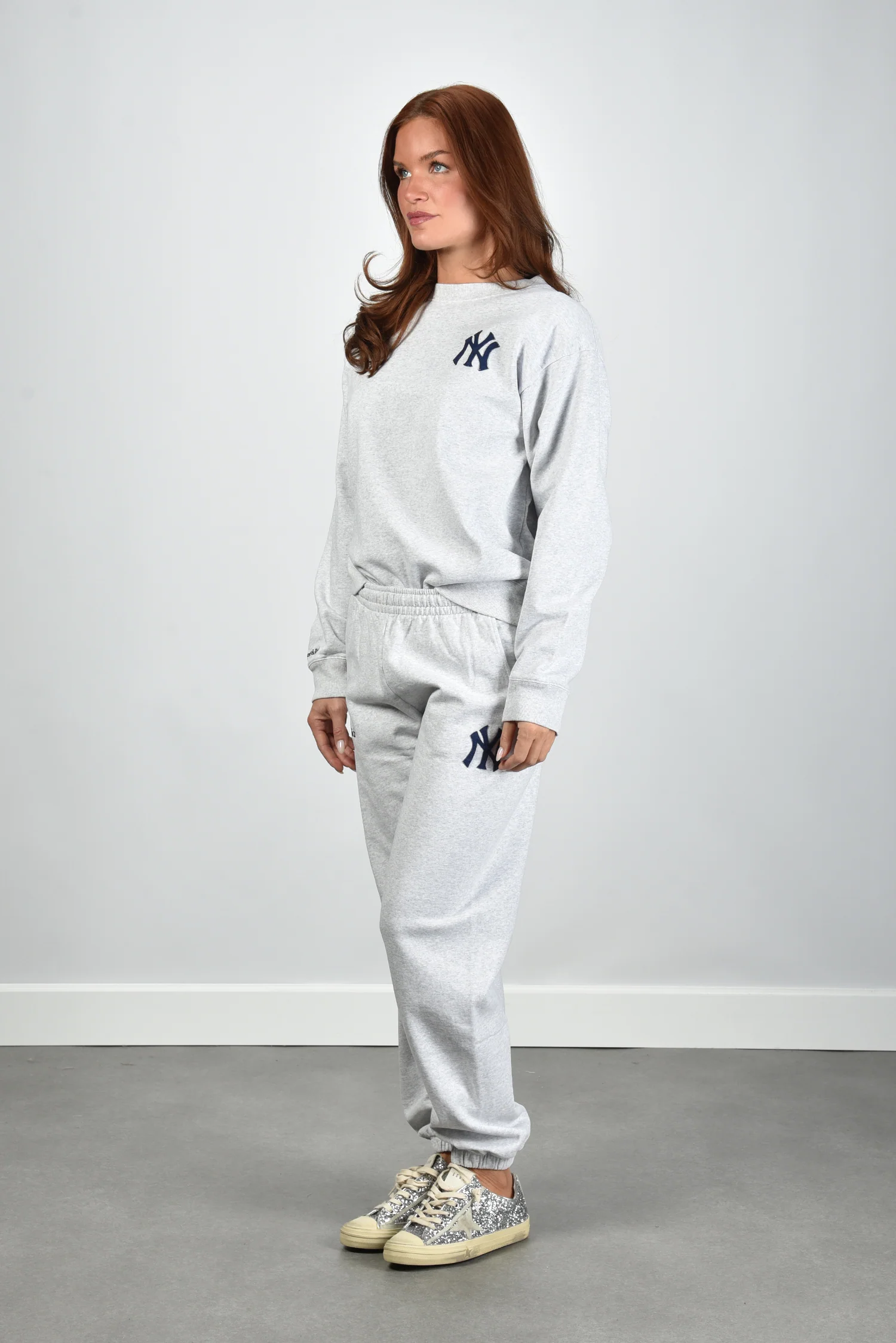 Sporty & Rich trui Heritage Yankees Serif ST071610300GY03 heather gray - Afbeelding 5