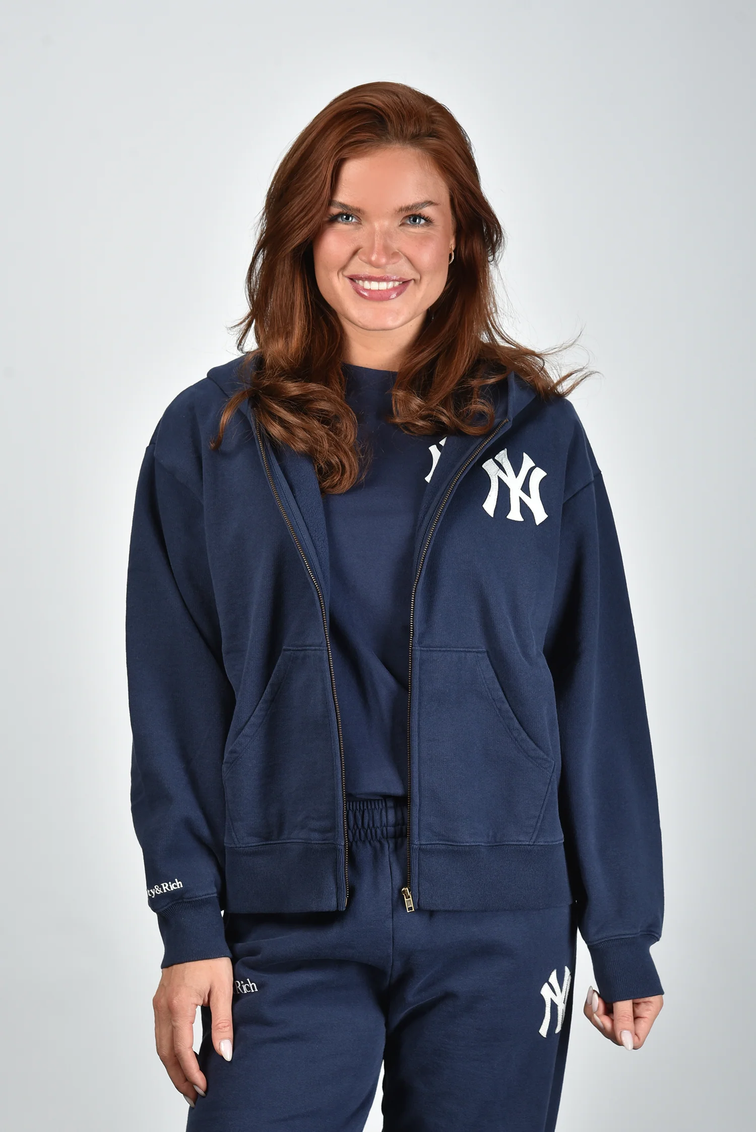 Sporty & Rich trui Heritage Yankees Serif Zip ST088610300BL106 dark navy - Afbeelding 2