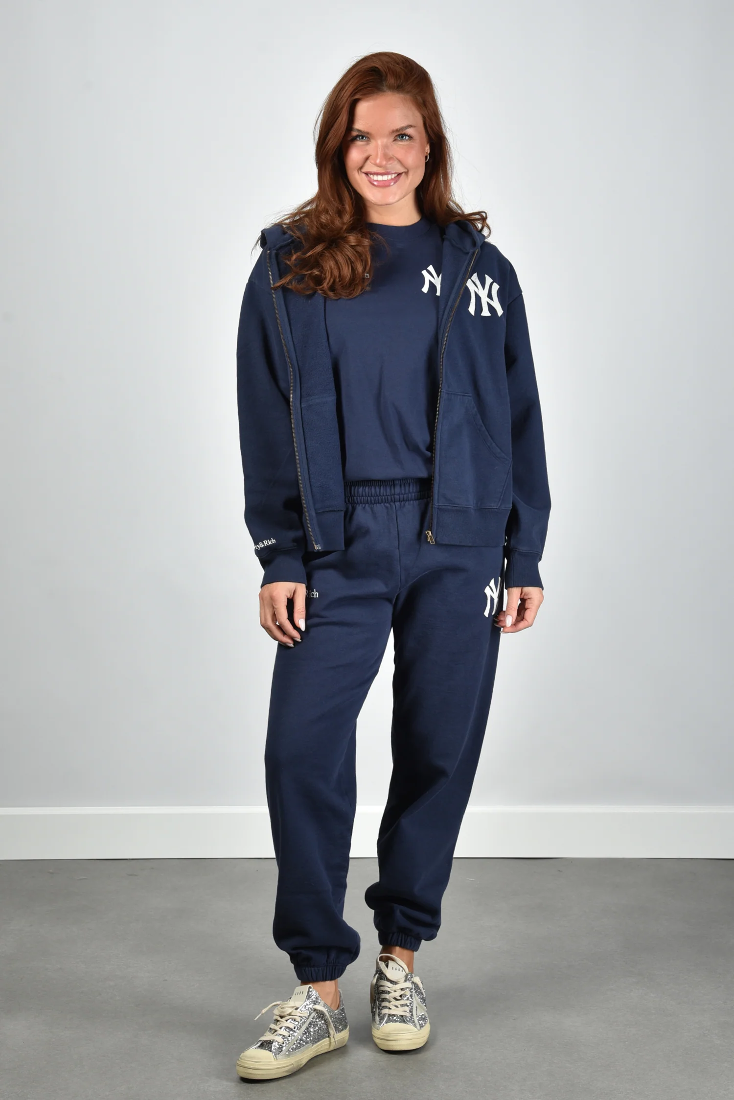 Sporty & Rich trui Heritage Yankees Serif Zip ST088610300BL106 dark navy - Afbeelding 3