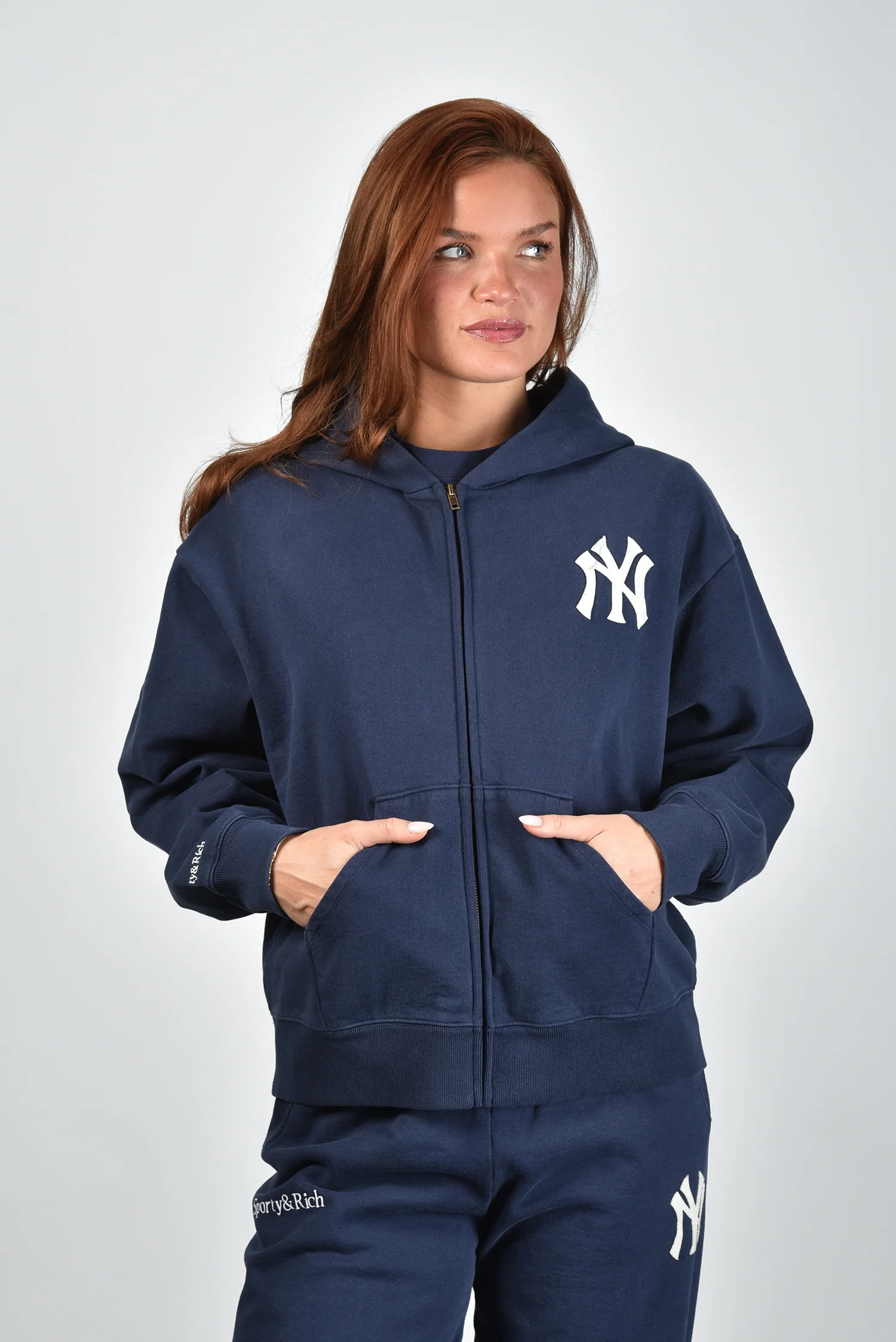 Sporty & Rich trui Heritage Yankees Serif Zip ST088610300BL106 dark navy - Afbeelding 8