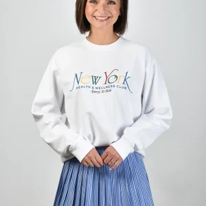 Sporty & Rich trui NY 94 ST071622034WH57 white/ruby/alpine/paris blue