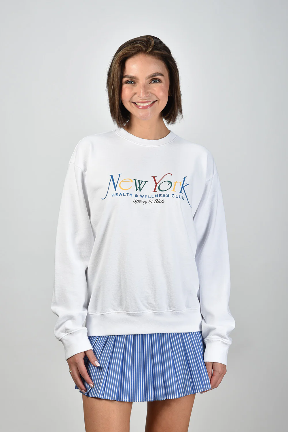 Sporty & Rich trui NY 94 ST071622034WH57 white/ruby/alpine/paris blue - Afbeelding 7