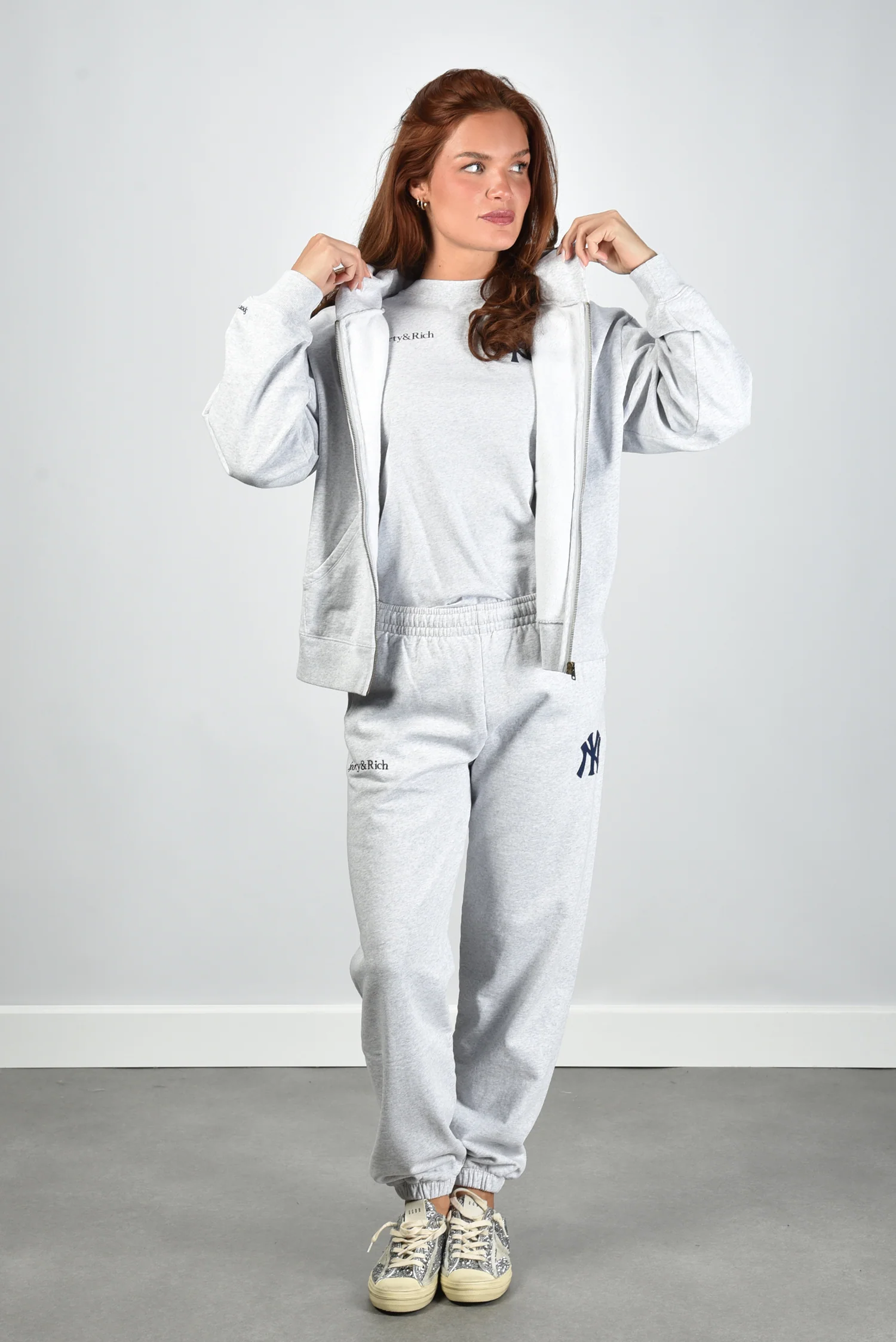 Sporty & Rich vest Heritage Yankees Serif Zip ST088610300GY03 heather grey - Afbeelding 5