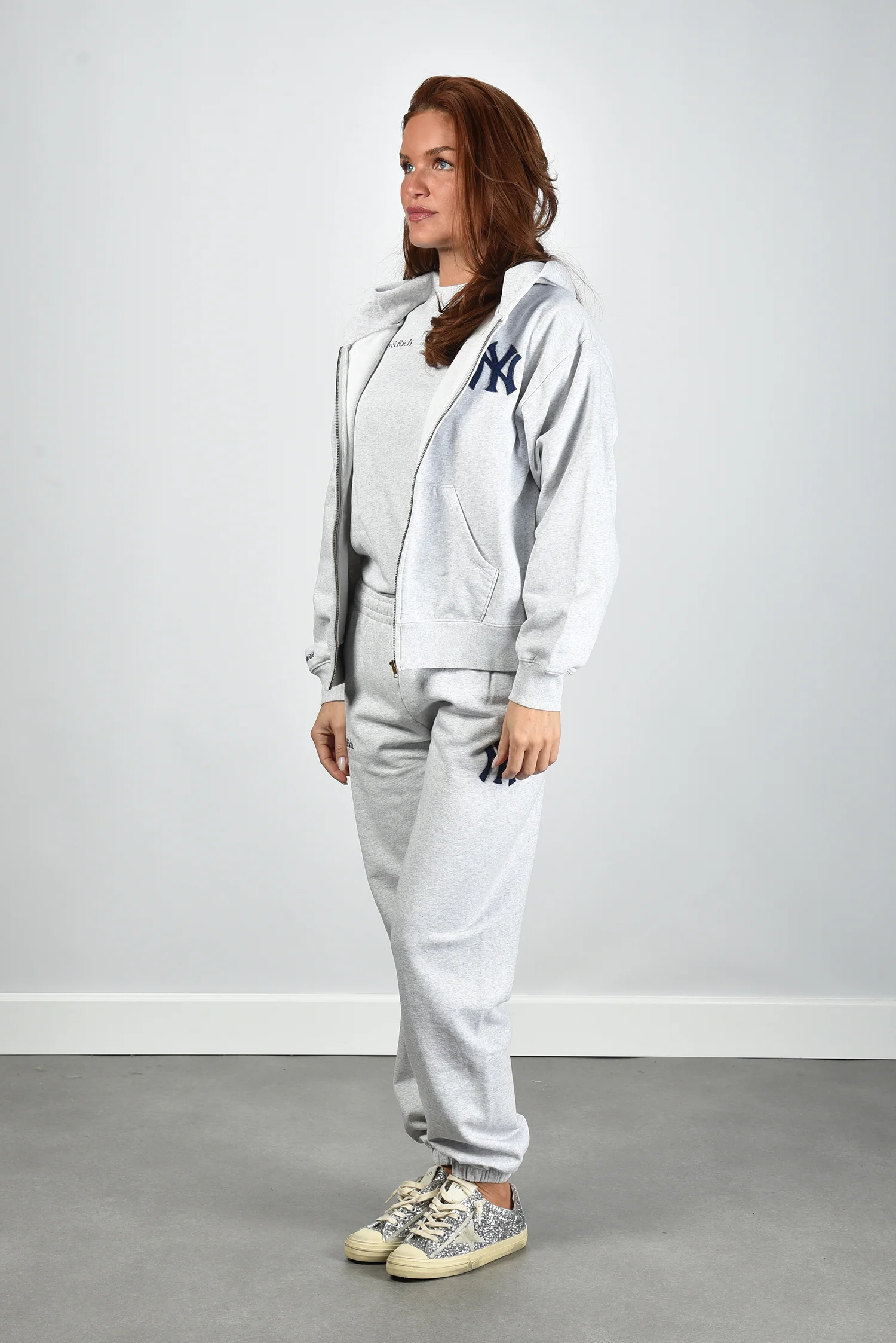 Sporty & Rich vest Heritage Yankees Serif Zip ST088610300GY03 heather grey - Afbeelding 6