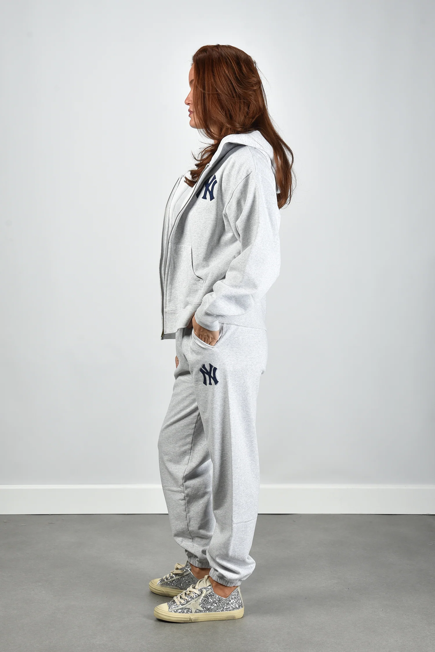 Sporty & Rich vest Heritage Yankees Serif Zip ST088610300GY03 heather grey - Afbeelding 7