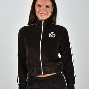 Sporty & Rich vest NY Crest Elio Velour JA06765243BR03 chocolate