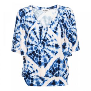 &Co Woman – Lindsey Top Tie Die – Light Navy Multi