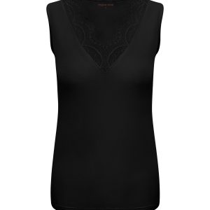 Triple Nine – Top cashmere cut sleeves with lace – Black