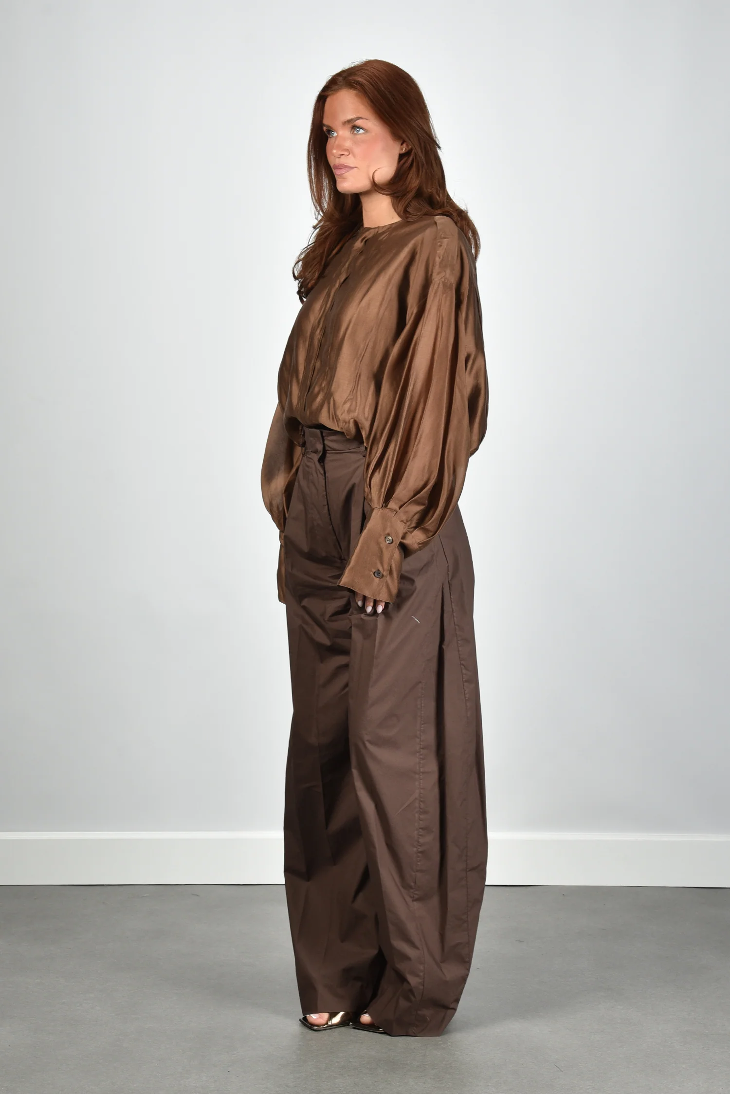 The Latest blouse Diana TLW04007T0161ABTP chocolate - Afbeelding 5