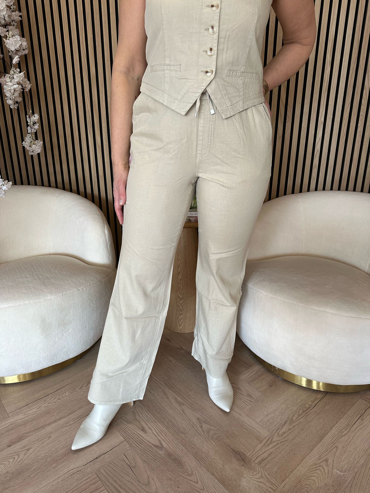 Red Button – Colette Cotton Linen – Pebble - Afbeelding 4