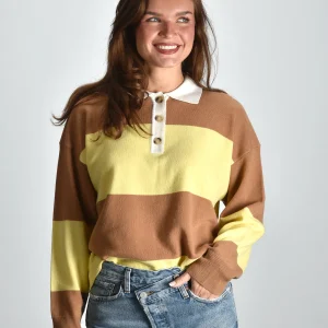 Xirena trui Braxton X9WSS045 camel stripe