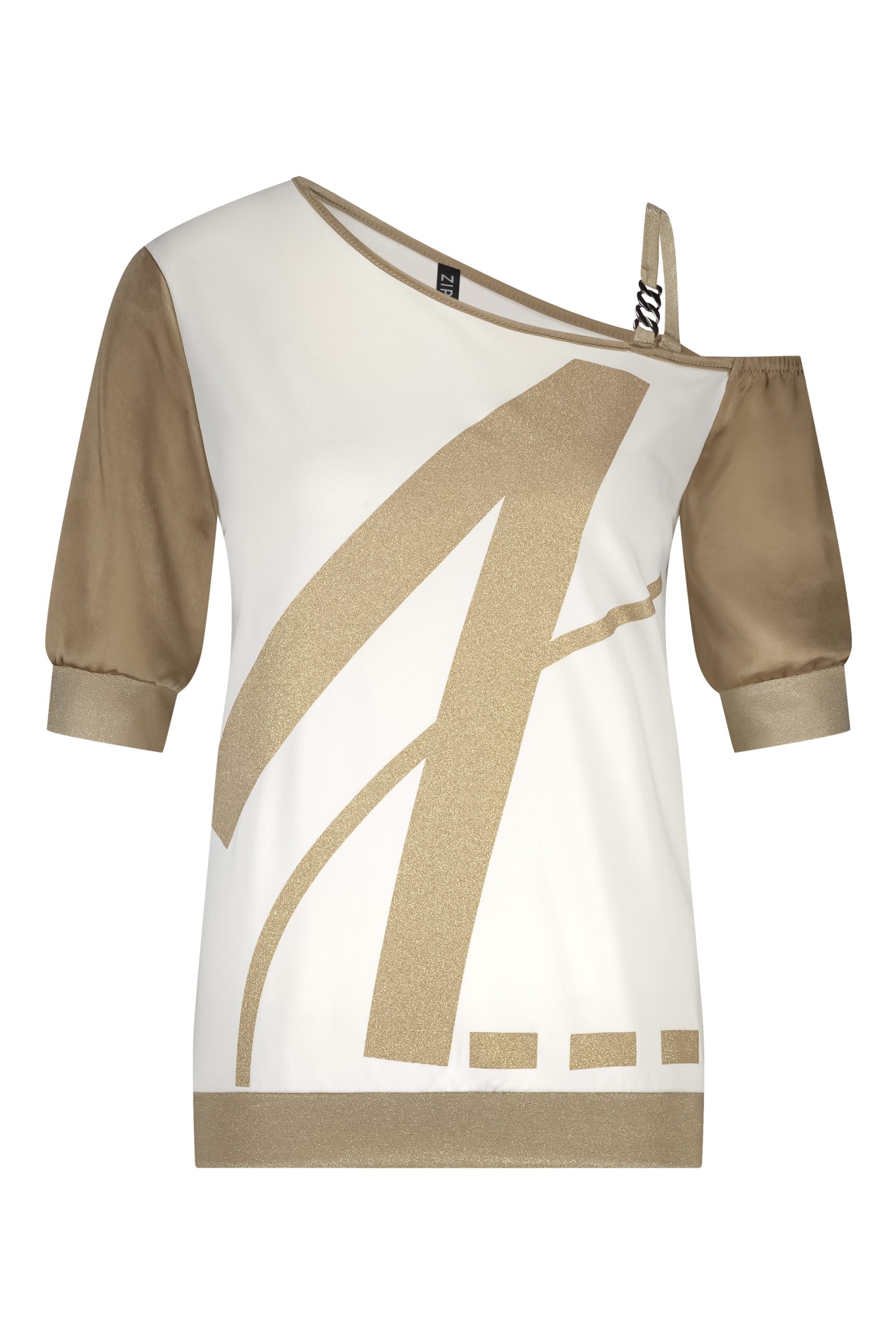 ZIP73 – Top 2-Half – Gold/Off-white - Afbeelding 2