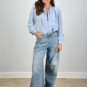 Sage & Ivy blouse Fonda Linen light blue