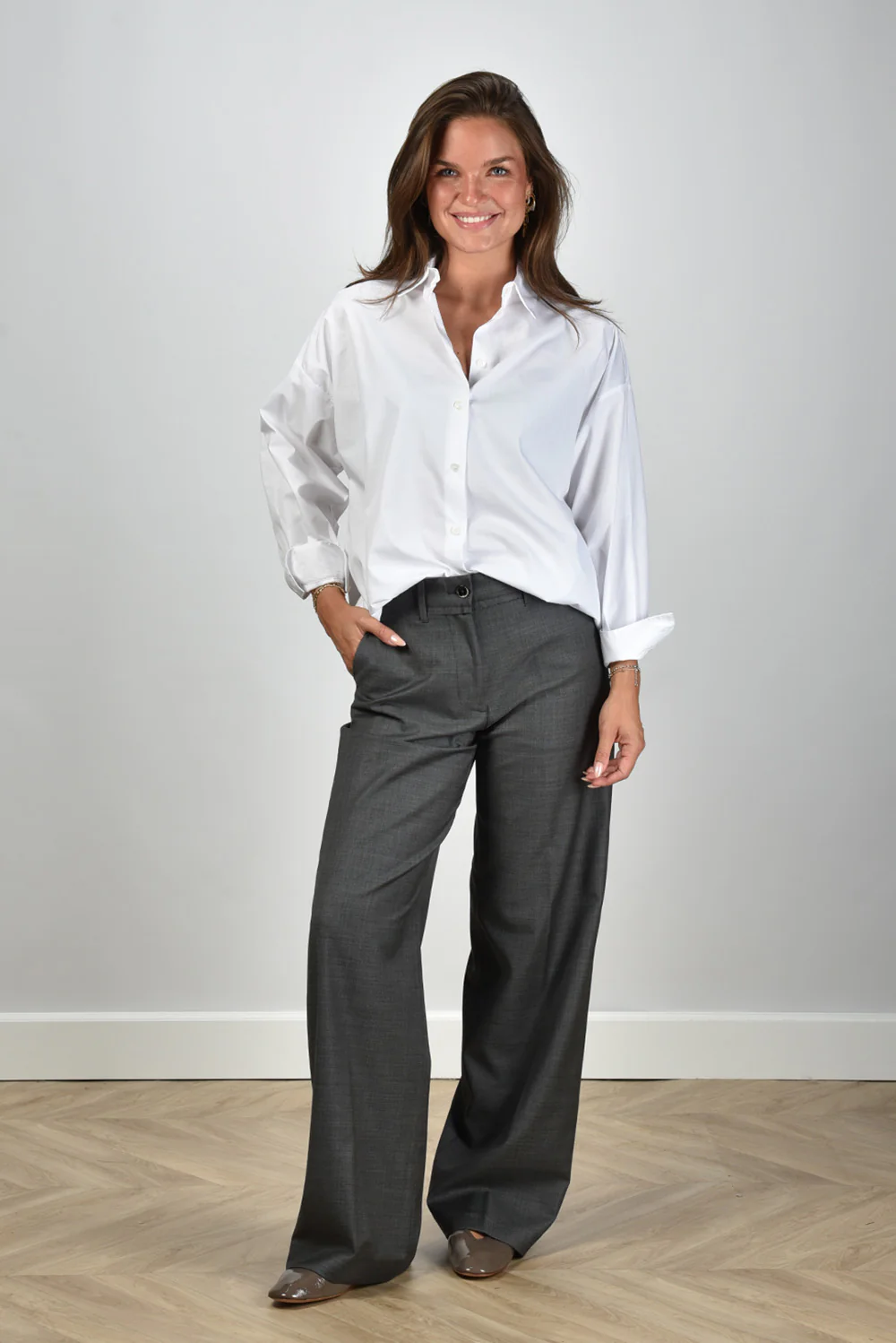 Academia blouse Giorgia 1061-000 unito bianco - Afbeelding 3