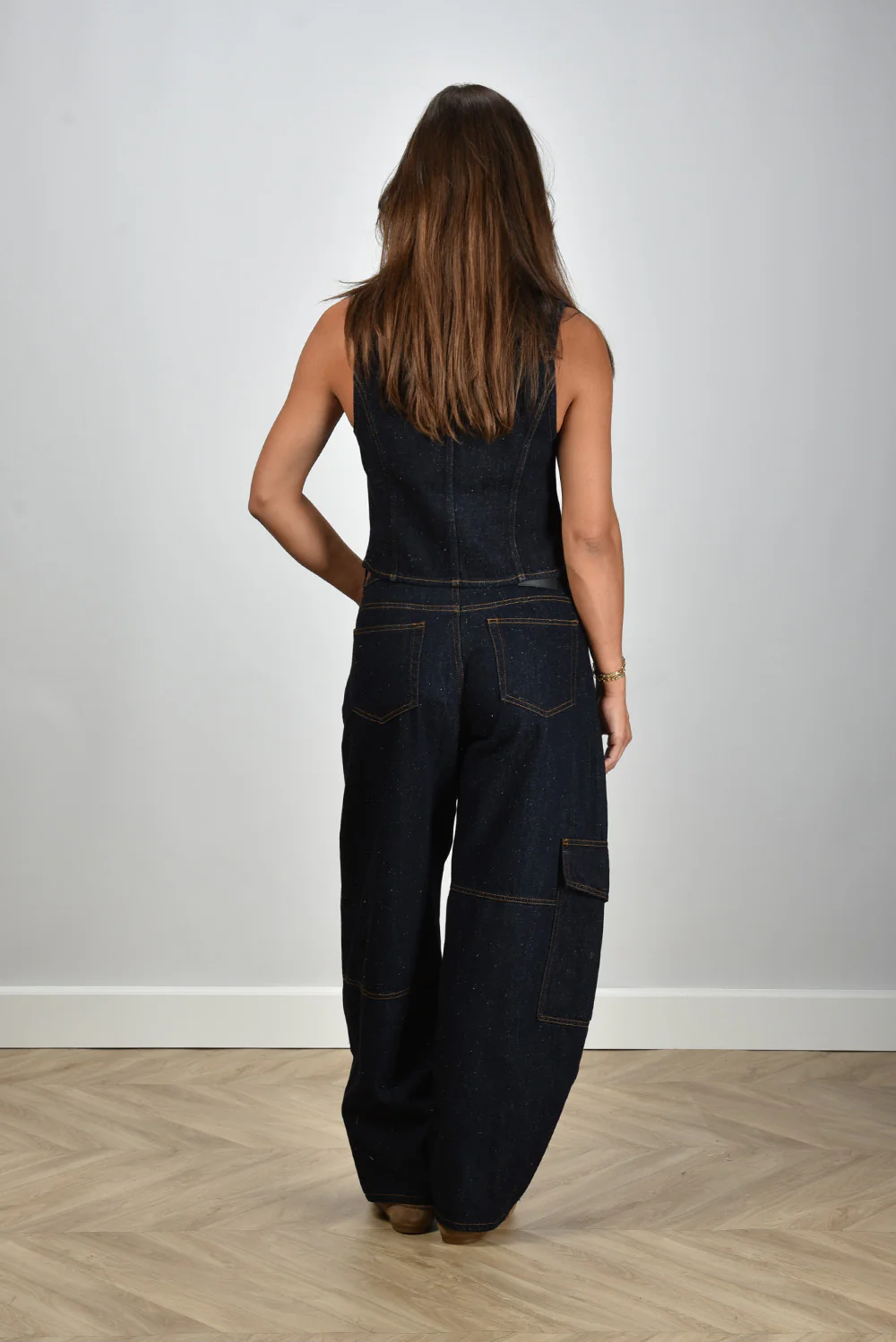 Ganni gilet J1764 dark blue stone - Afbeelding 6