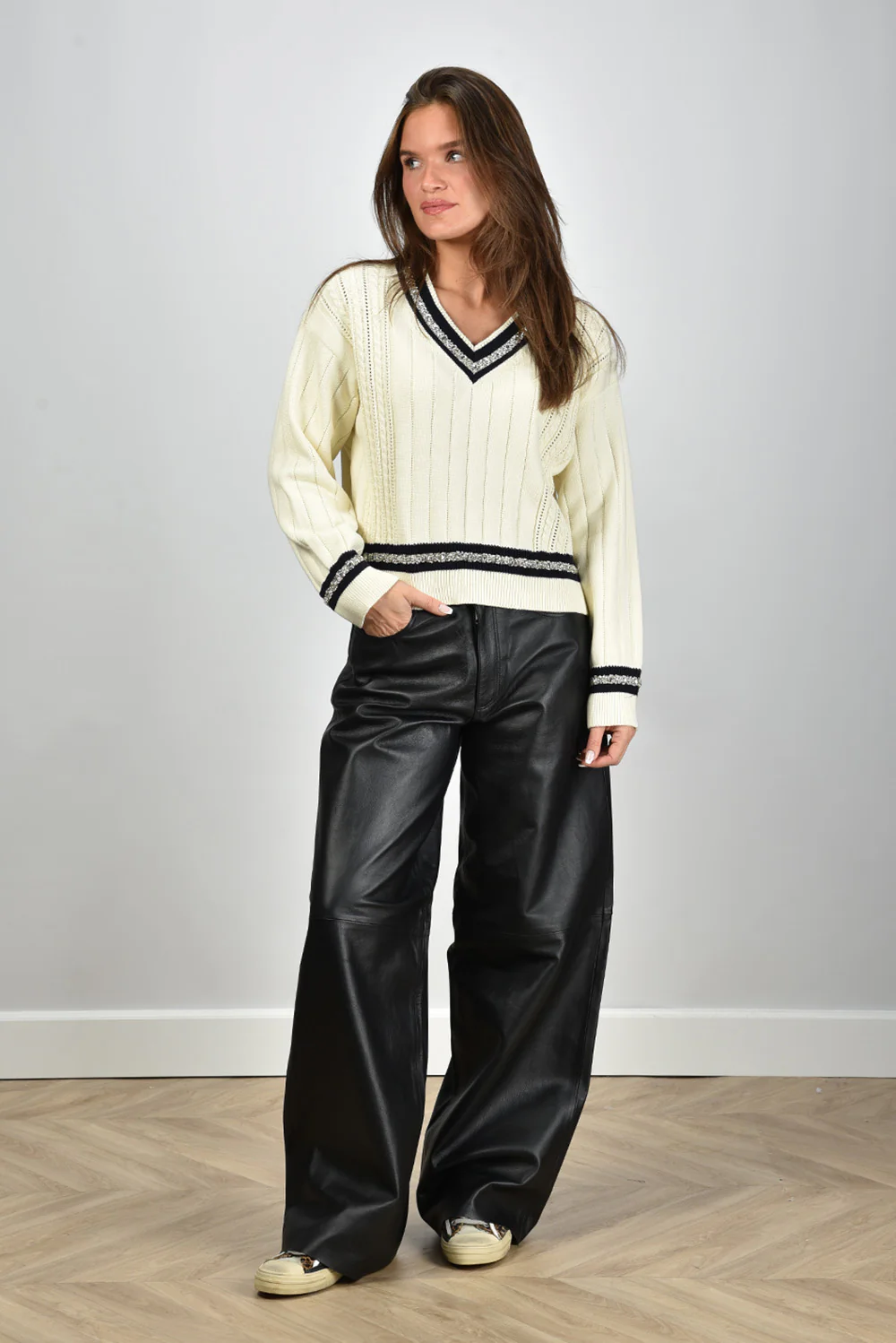 Golden Goose trui GWP02120.P001912.11782 heritage white dark blue - Afbeelding 2