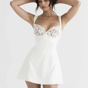 Charmante Lelie™ | Elegante Vintage Kant Witte Jurk