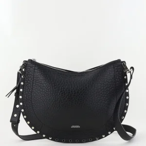 Isabel Marant crossbody Oskan Soft Zip BF0066FA-C4C22M black/silver