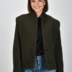 Isabel Marant jas Dyogo MA0459FA-B1D03I dark khaki