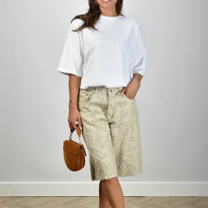 Haikure short New Becky Fur Denim HEW03350GF168PX ecru