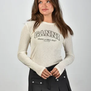 Ganni t-shirt T4297 egret