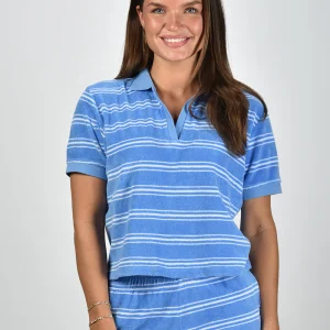 Sporty & Rich top SRC Terry Polo TO001620302BL24 juniper