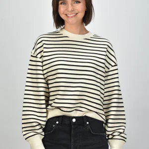 Anine Bing trui Dean A-08-11436-MTL69 white/black