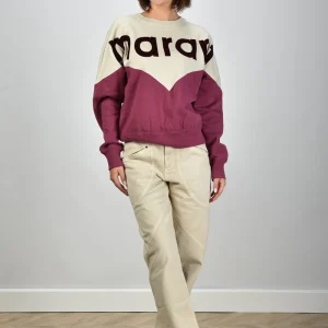 Marant Etoile trui Houston SW0006FA-A1M08E ecru/raspberry