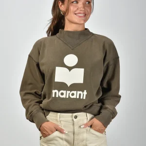 Marant Etoile trui Moby SW0003FA-C3M07E dark bronze/ecru